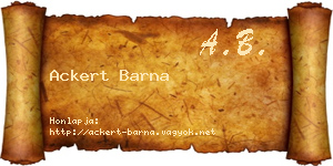 Ackert Barna névjegykártya